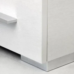 Emuca Lot de 20 pieds pour meuble Alumix 8, hauteur 12mm, Plastique, Peint en aluminium