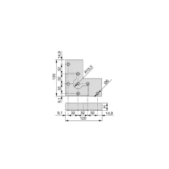 Emuca Lot de 20 pieds pour meuble Alumix 8, hauteur 12mm, Plastique, Peint en aluminium