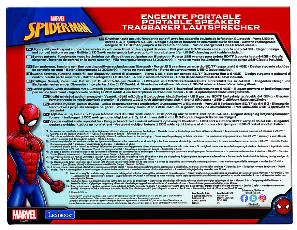 Enceinte Bluetooth portable Spider-Man