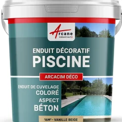 ENDUIT DE CUVELAGE PISCINE FINITION BETON CIRE - ARCACIM DECO Vanille Beige - 16 m² - ARCANE INDUSTRIES