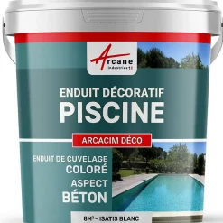 ENDUIT DE CUVELAGE PISCINE FINITION BETON CIRE - ARCACIM DECO Isatis Blanc - 8 m² - ARCANE INDUSTRIES
