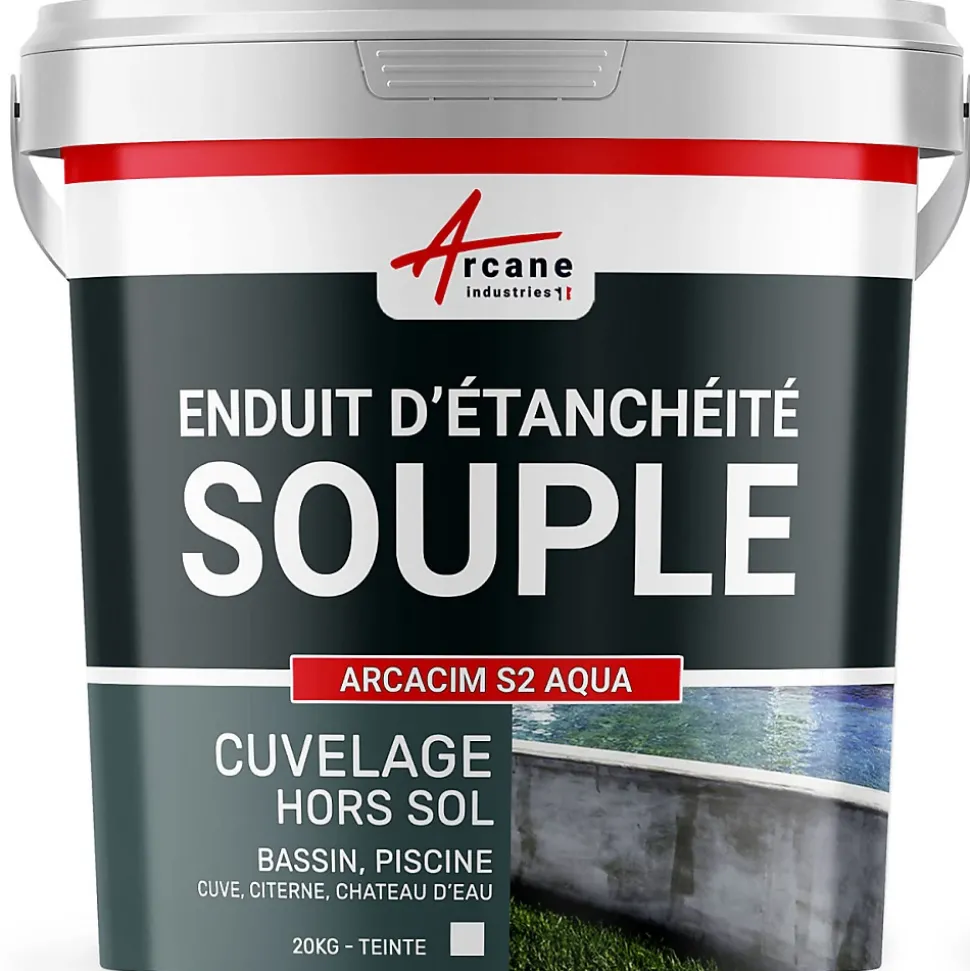 Enduit d'étanchéité Piscine Cuve Hors Sol - ARCACIM S2 AQUA. Blanc - 20 kg - ARCANE INDUSTRIES
