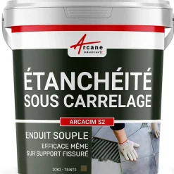 Enduit d'étanchéité sous carrelage dalle/chape extérieure - ARCACIM S2 Gris Marron Proche - RAL 7013 - 20 kg - ARCANE INDUSTRIES