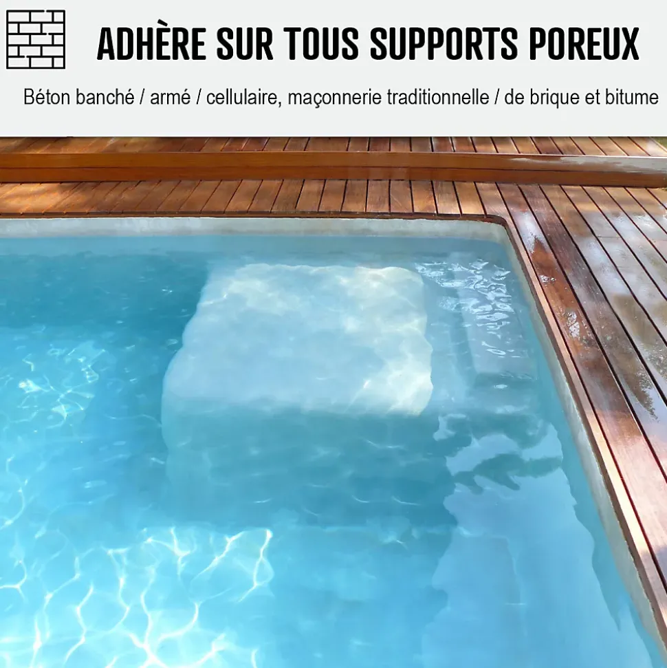 Enduit Piscine Hydrofuge - Etanchéité Piscine & Cuvelage : ARCACIM PISCINE Gris - Offre Spéciale : 5 x 25 Kg - ARCANE INDUSTRIES