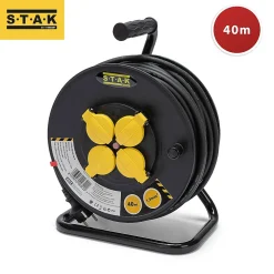 Enrouleur chantier, 4 prises, 40 mètres, 3G1.5mm2, NF, IP44