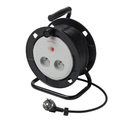Enrouleur de bricolage H05VVF 3G1mm² 2 prises 15m