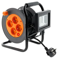Enrouleur 4 prises + projecteur LED 15m Zenitech