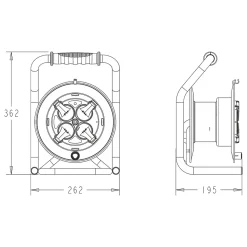 Enrouleur PRO de chantier 3G2.5 25m IP44 platine fixe (anti twist) - câble H07RN-F- 4 prises 16A - garantie 2 ans