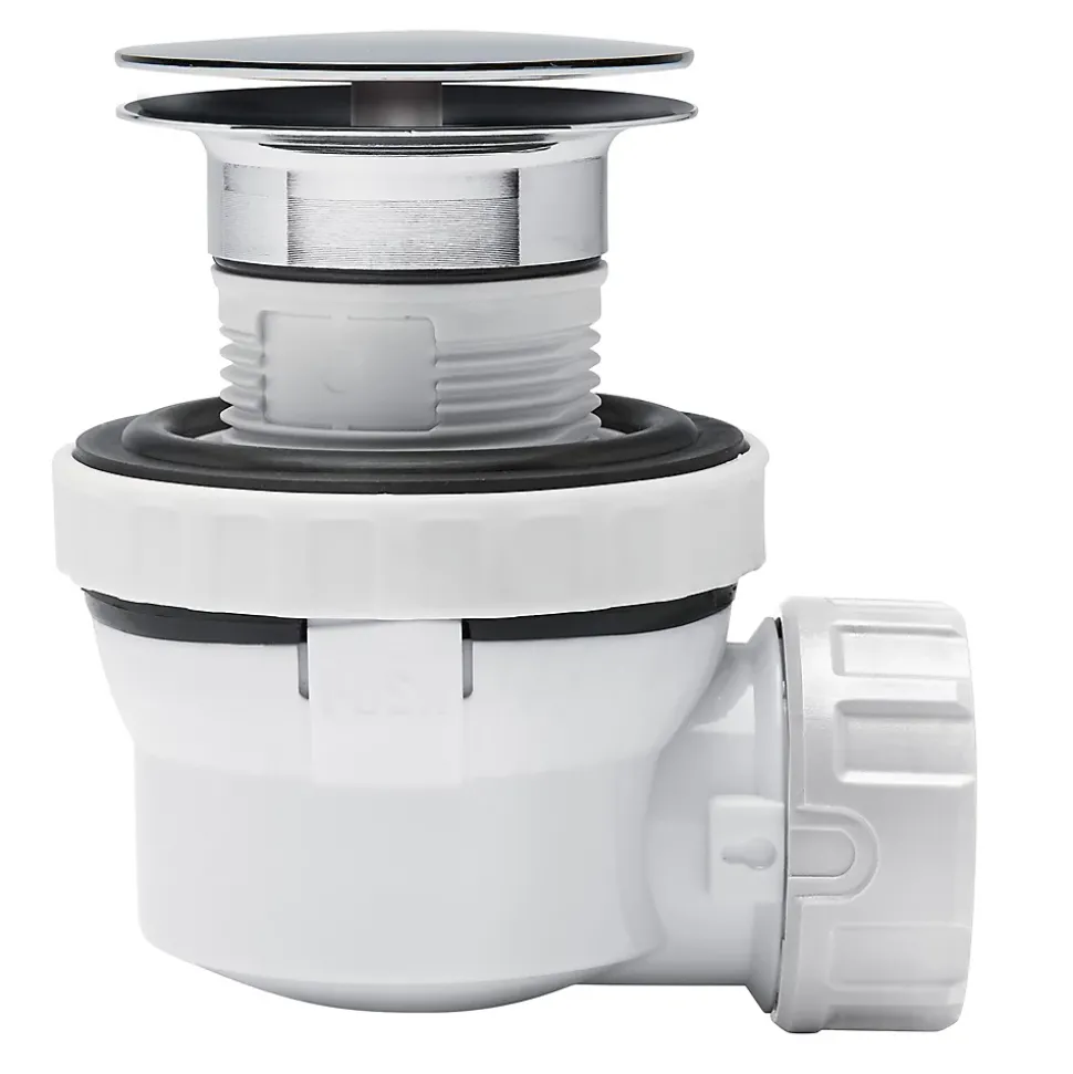 Ensemble bonde et siphon de lavabo Wirquin Nano 6.7 Sortie Ø32 mm - 1/4 de tour