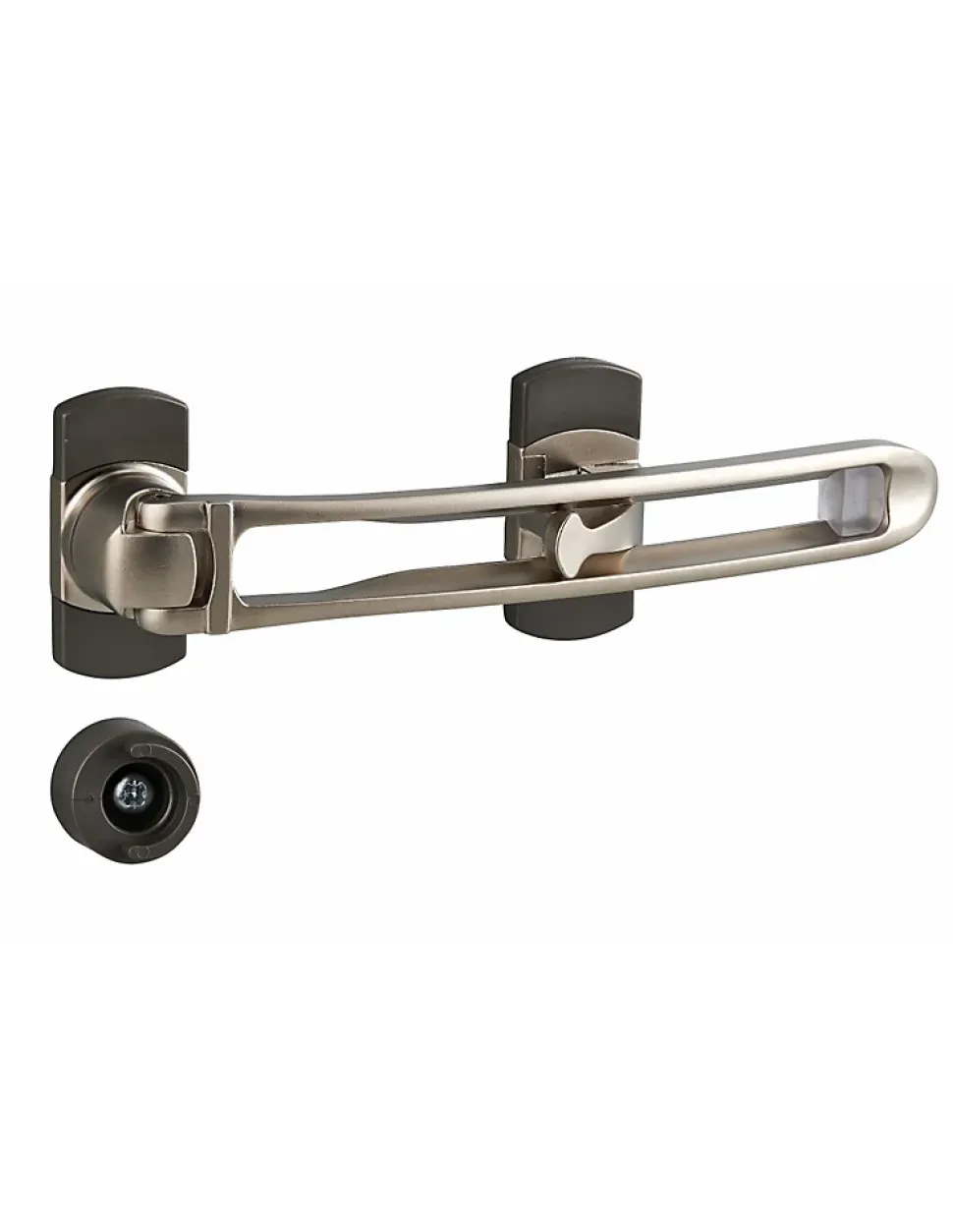 Entrebailleur pour porte d'entrée, taquet d'arrêt, 169mm, nickelé - THIRARD