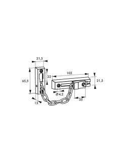 Entrebailleur pour porte d'entrée, chaîne en acier, 103mm - THIRARD