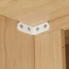 4 Equerres de chaise Acier Blanc l.14 x H.30 x P.30 mm