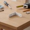 4 Equerres de chaise Acier Blanc l.14 x H.40 x P.40 mm