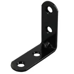 4 Equerres de chaise Acier Noir l.14 x H.25 x P.25 mm