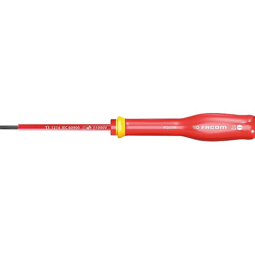 FACOM Tournevis Protwist Plat 3,5 x 75 Isolé 1000 V - AT3.5X75VE