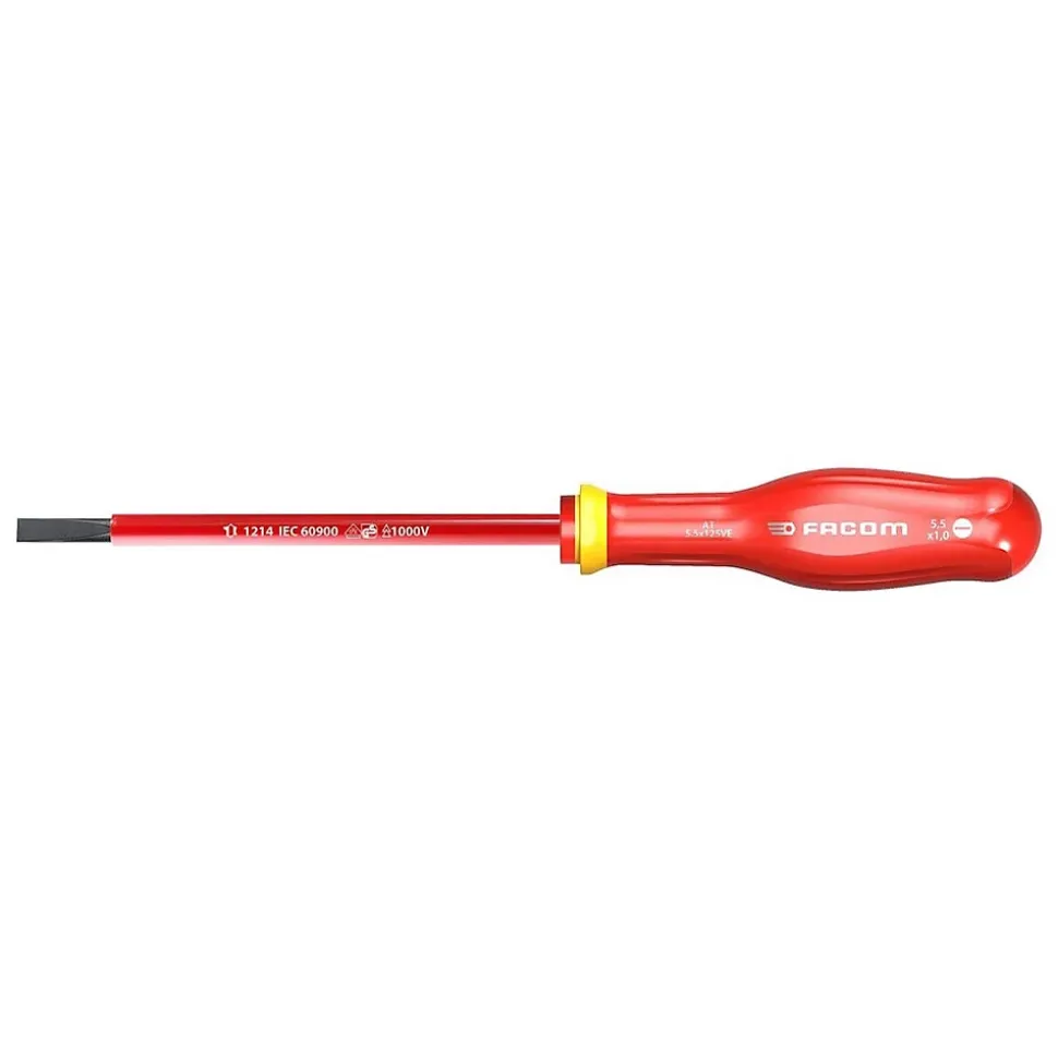 FACOM Tournevis Protwist Plat 2,5 x 75 Isolé 1000 V - AT2.5X75VE