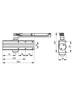 Ferme-porte automatique hydraulique Design force 3, blanc - THIRARD