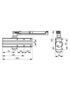 Ferme-porte automatique hydraulique Design force 3, argent - THIRARD