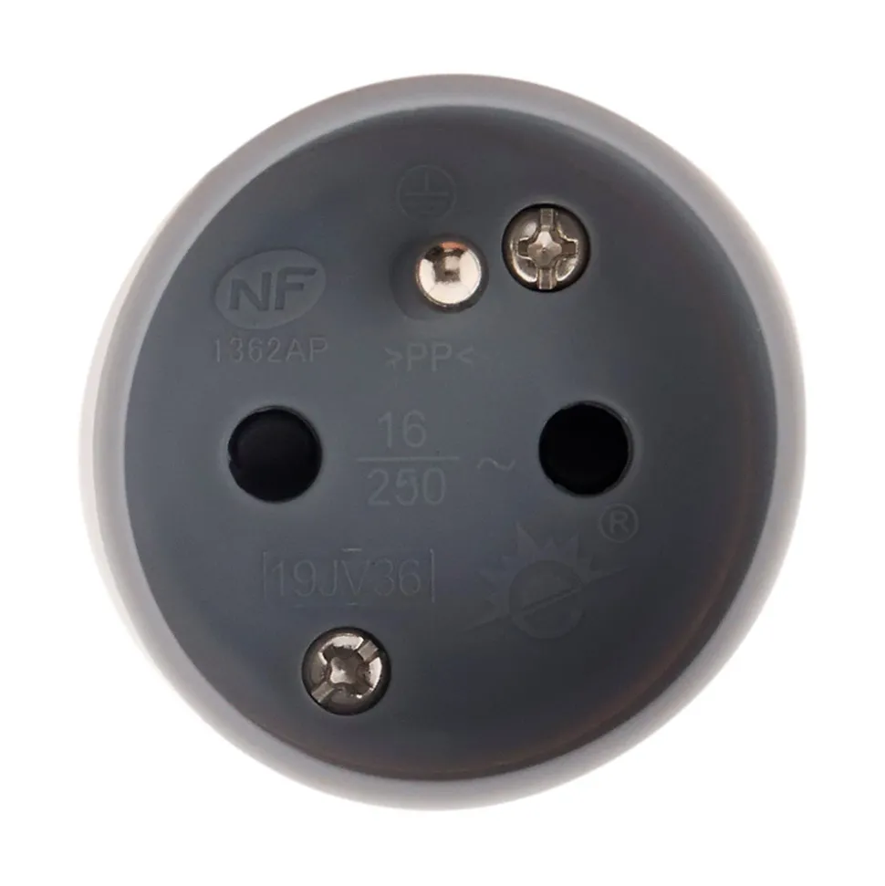 Fiche femelle 16A 2P+T - Gris - Zenitech