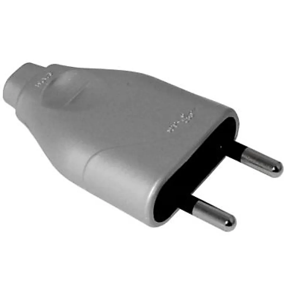 Fiche électrique mâle 6A métal Diall