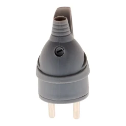 Fiche mâle anneau -16A 2P+T - Gris - Zenitech