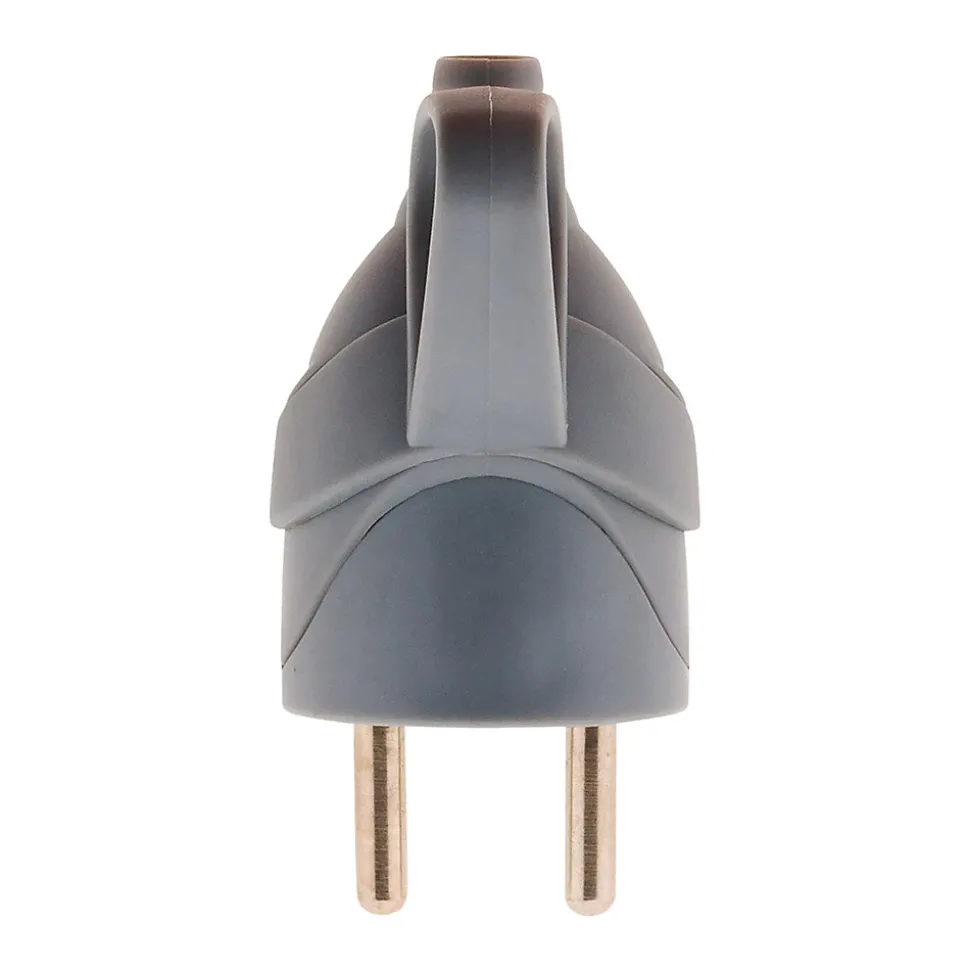 Fiche mâle anneau + ergot -16A 2P+T - Gris - Zenitech