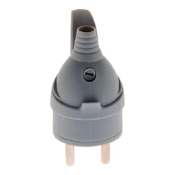 Fiche mâle anneau + ergot -16A 2P+T - Gris - Zenitech