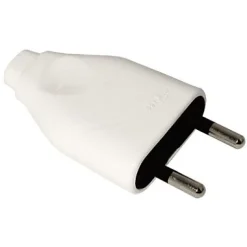 Fiche mâle blanc glossy 16A Diall 2 pôles
