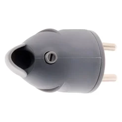 Fiche mâle coudée 16A 2P+T - Gris - Zenitech