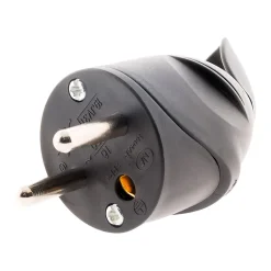 Fiche mâle coudée 16A 2P+T - Noir - Zenitech