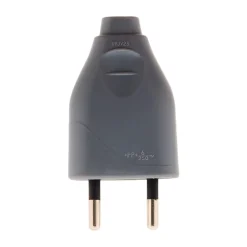 Fiche mâle 2P 6A - Gris - Zenitech