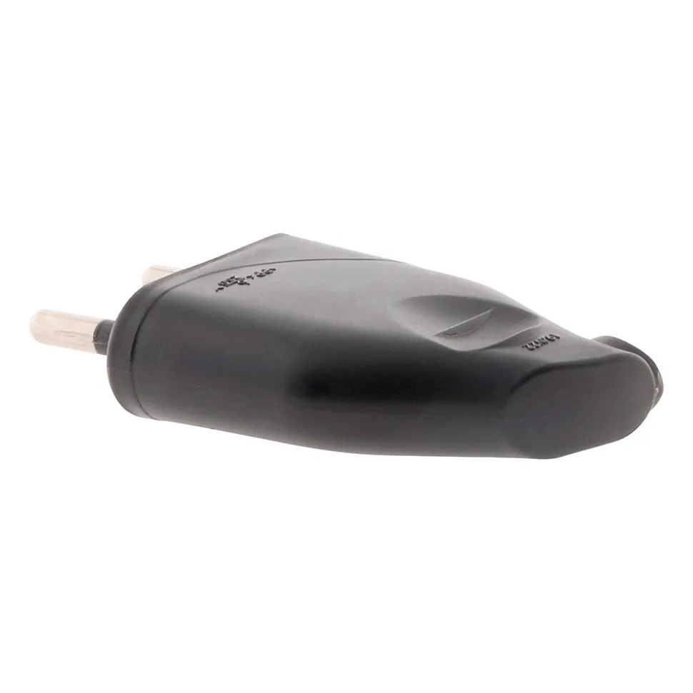 Fiche mâle 2P 6A latérale - Noir - Zenitech