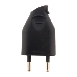 Fiche mâle 2P 6A latérale - Noir - Zenitech