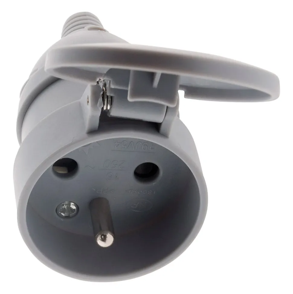 10 fiches femelles clapet 16A 2P+T gris Zenitech