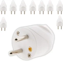 10 fiches mâles coudées 16A 2P+T blanc Zenitech