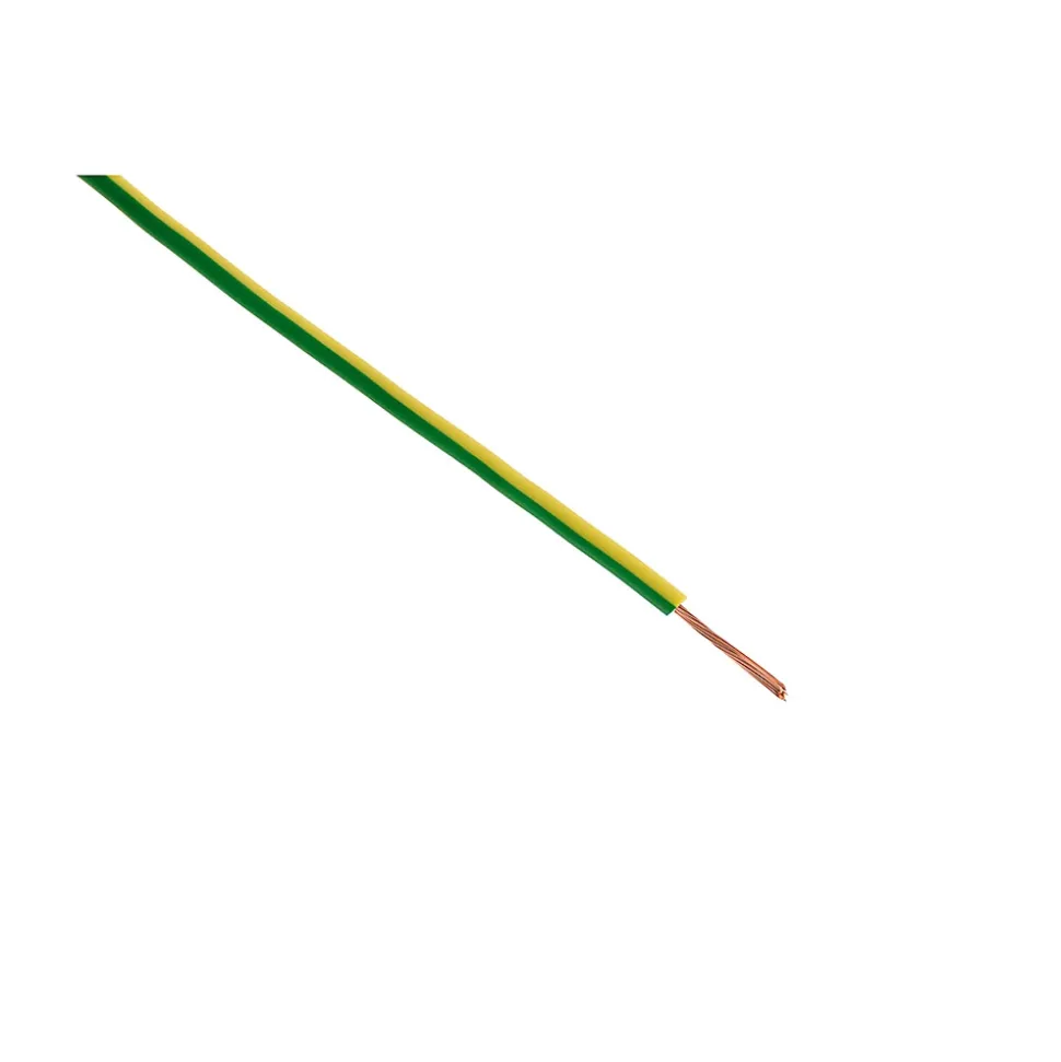 Fil électrique H07VK 1x1,5mm² jaune/vert - 5m - Zenitech