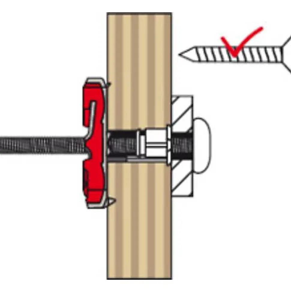 Fischer DUOTEC 12 S PH M LD Cheville à bascule pour plaques et matériaux pleins, 10 pièces, vis incluses