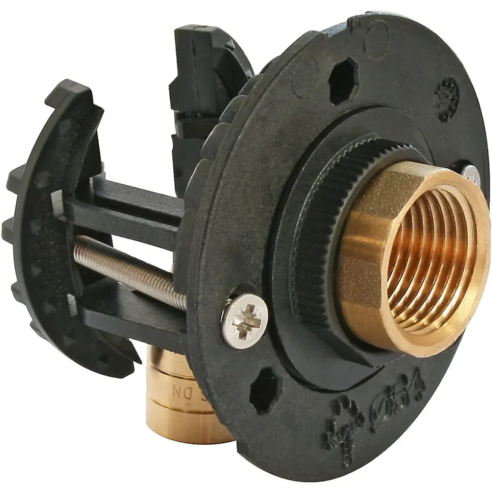Fixation pour robinetterie Machine à laver pour PER Ø16 raccord à glissement sortie femelle 15/21 (1/2")