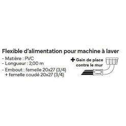 Flexible d'alimentation pour machine a laver - NOVOBAIN - 2 m