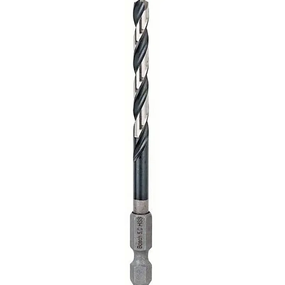 Foret métal diamètre 5 x 91mm longueur utile 52mm - queue 6 pans 1/4'' - BOSCH - 2608577056