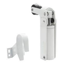 Frein de rétention force 115 N, en aluminium anodisé blanc, pour porte jusquà 100 KG.