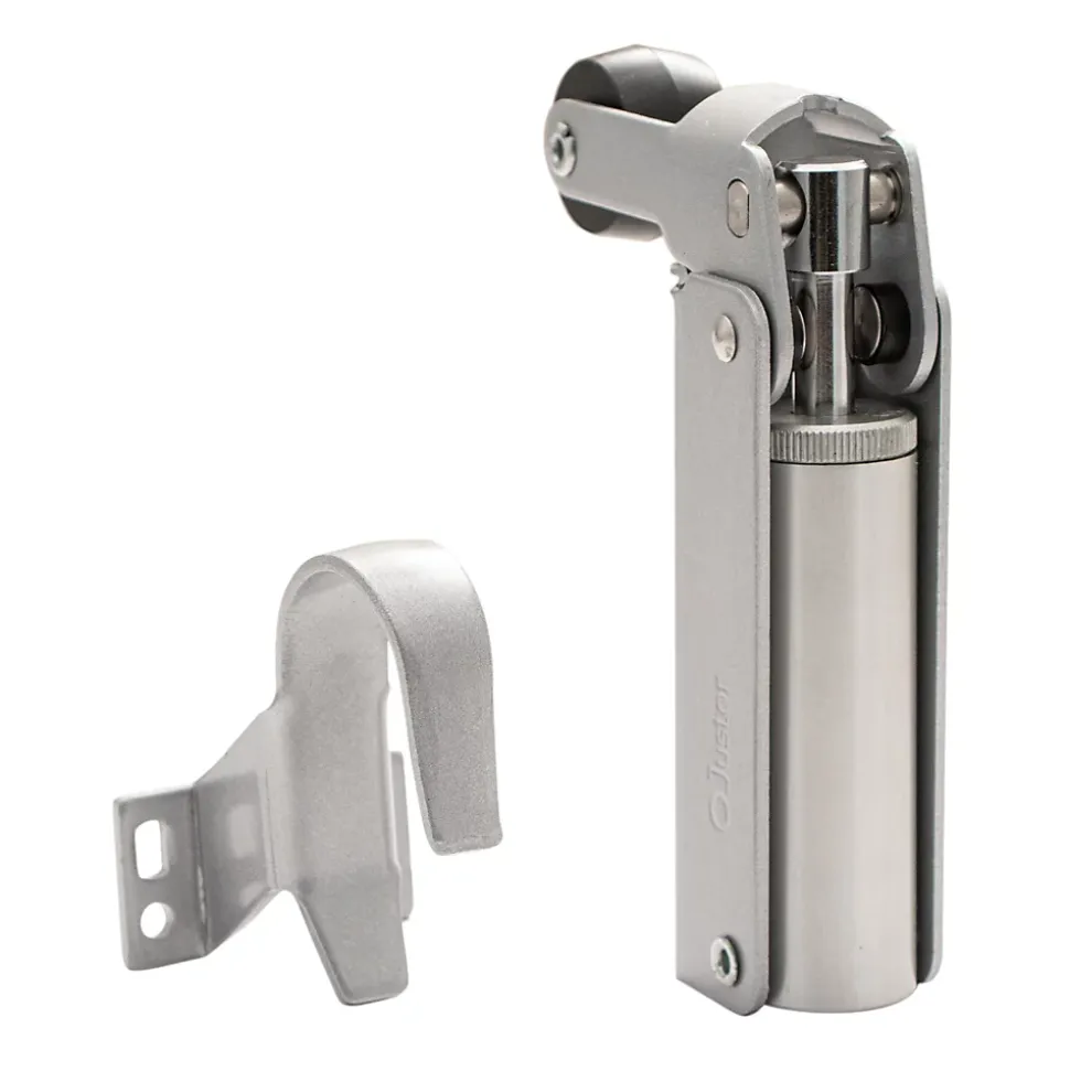 Frein de rétention Réglable force 60 a 80 N aluminium anodisé argent, pour porte jusquà 80 KG.
