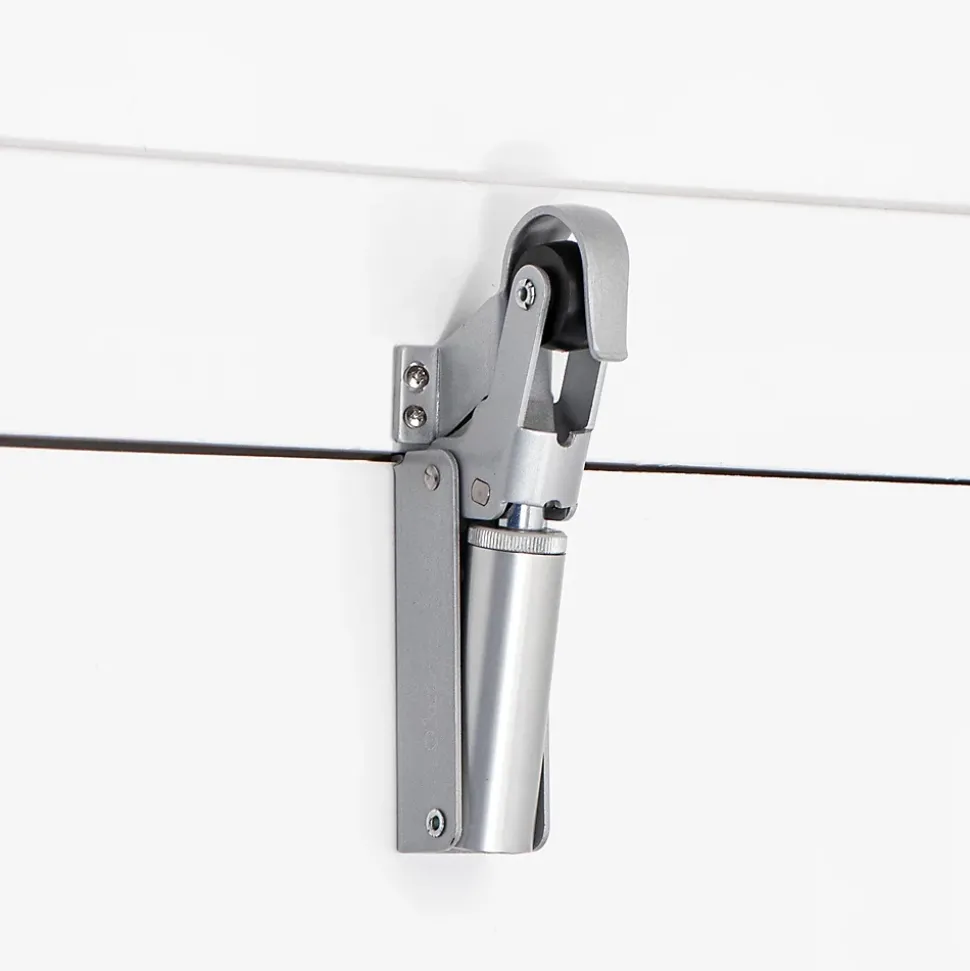 Frein de rétention Réglable force 60 a 80 N aluminium anodisé argent, pour porte jusquà 80 KG.