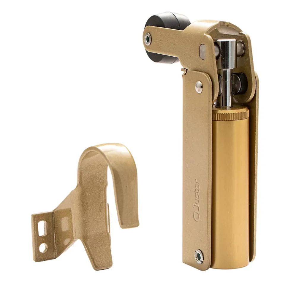 Frein de rétention Réglable force 60 a 80 N aluminium anodisé or, pour porte jusquà 80 KG.