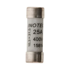 3 fusibles céramique 10,3x 31,5 25A + voyant Zenitech