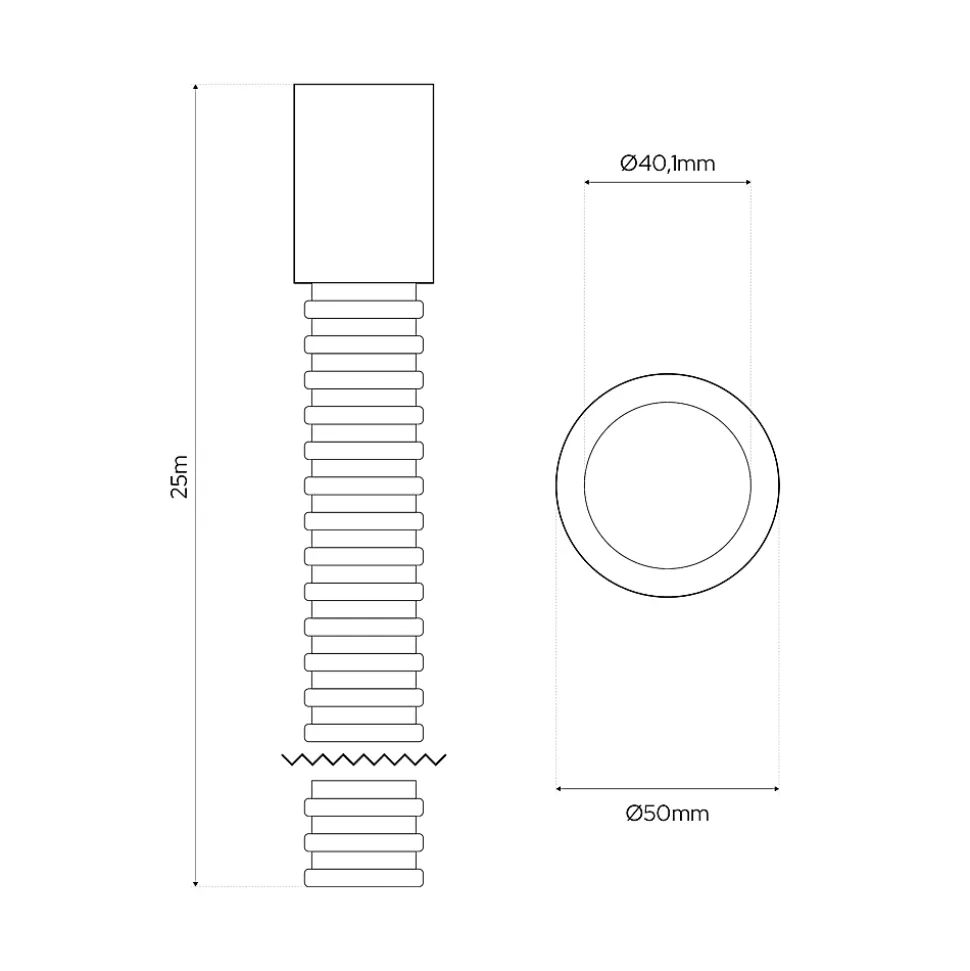 Gaine électrique enterrée FI50 mm 25 m EDO annelée double paroi avec tire fil et manchon 450 N bleue EDO