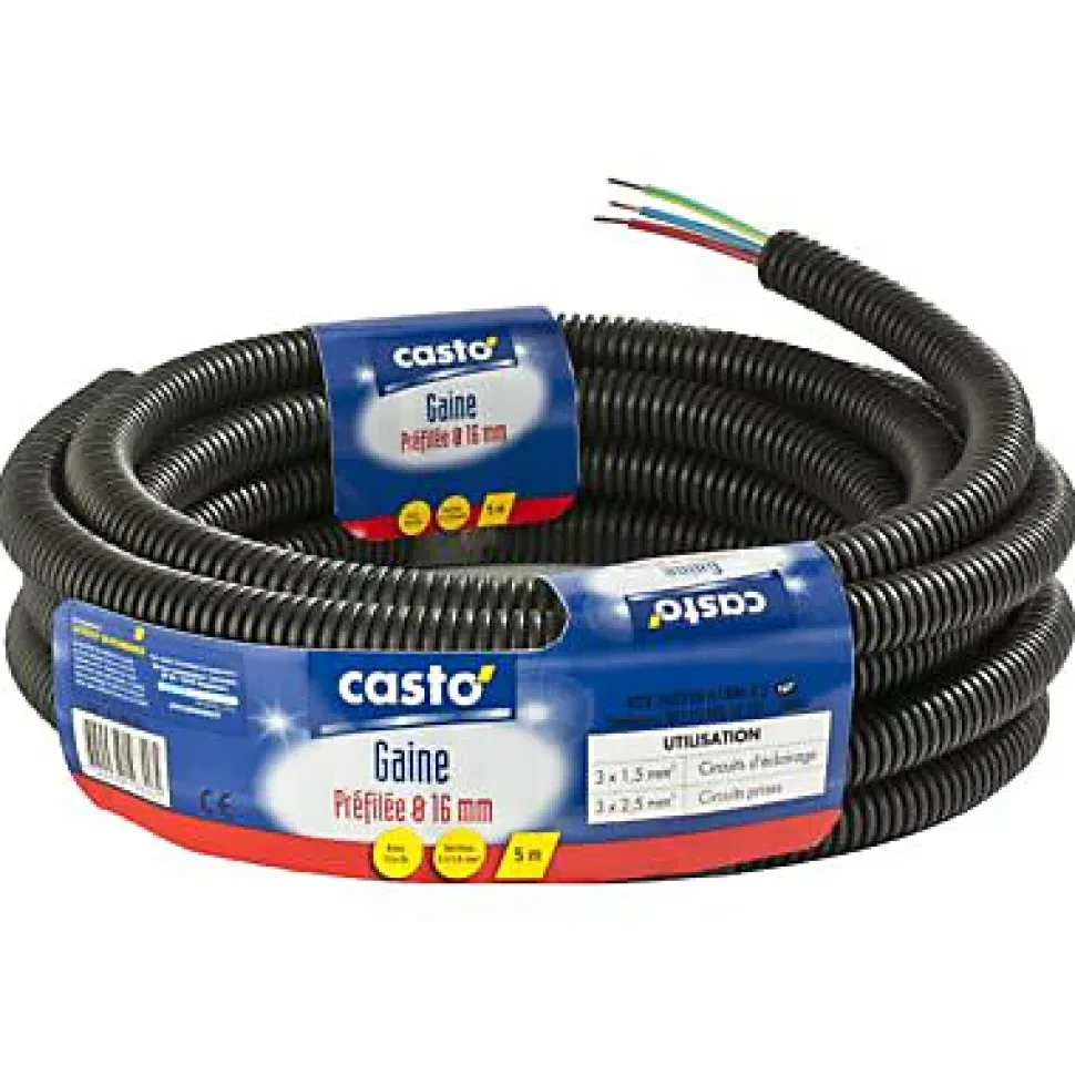 Gaine préfilée 3G1,5 Diall ø16 - 5 m