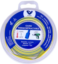 Gaine thermorétractable 3m vert/jaune Zenitech