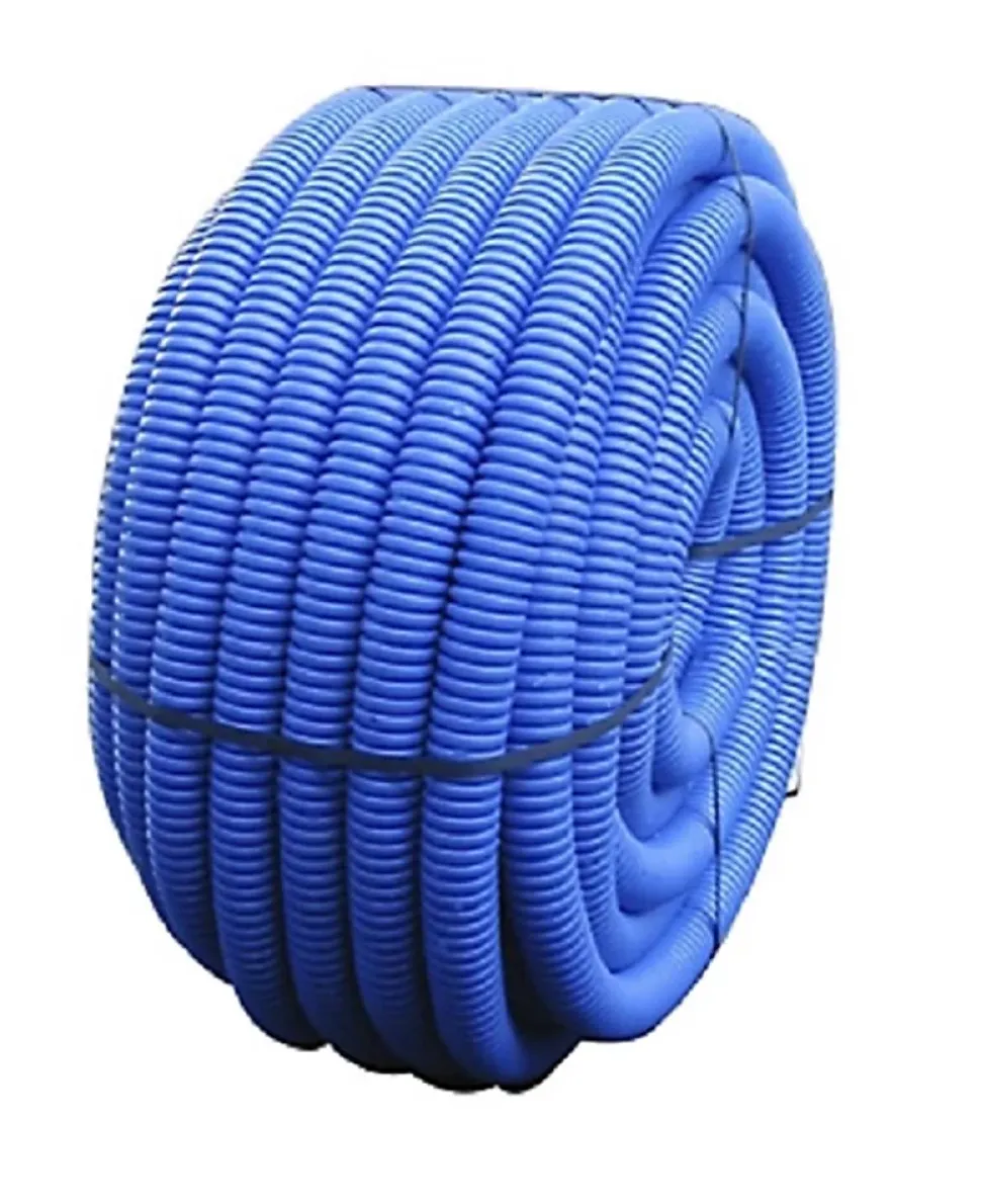 Gaine TPC annelée bleue - Diamètre: 50 mm - Rouleau de 50 m - BLEUE