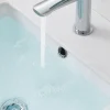Garniture de trop-plein de lavabo ronde, finition chrome brillant, en ABS Kibath